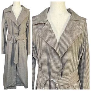 Capulet Revolve Danna Trench Coat Baby Gingham Black White‎ Women's Size S NWT